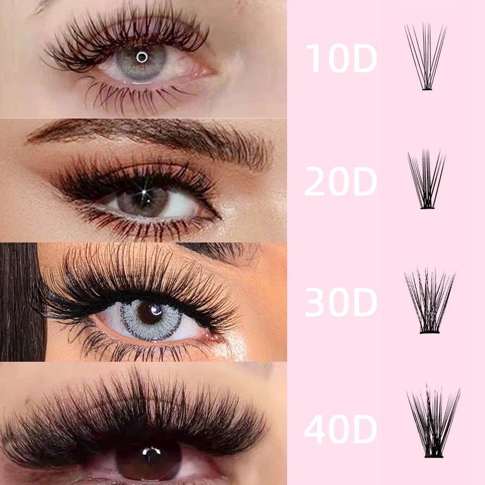 MASSCAKU Newest 240 Clusters 20D DIY Cluster Eyelashes Extension Premade Fans Russian Natural