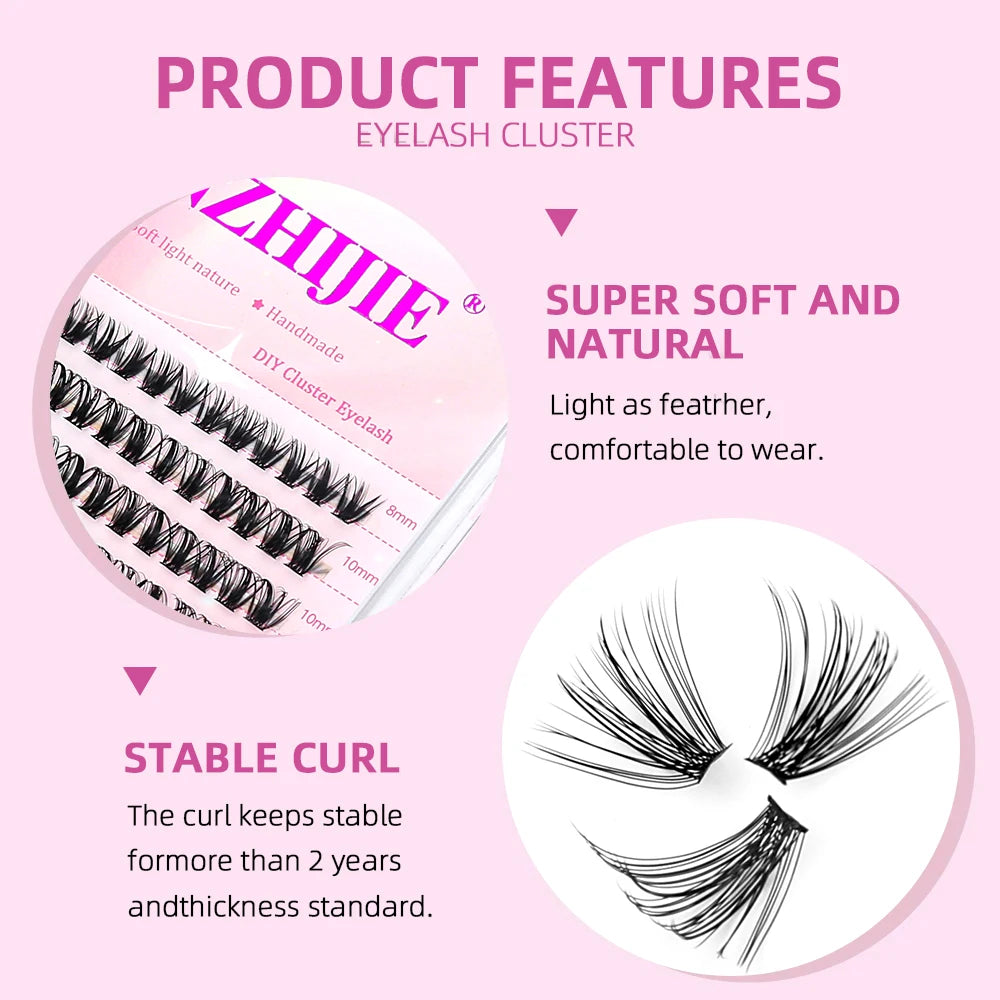 MASSCAKU Newest 240 Clusters 20D DIY Cluster Eyelashes Extension Premade Fans Russian Natural