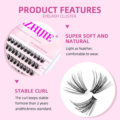 MASSCAKU Newest 240 Clusters 20D DIY Cluster Eyelashes Extension Premade Fans Russian Natural
