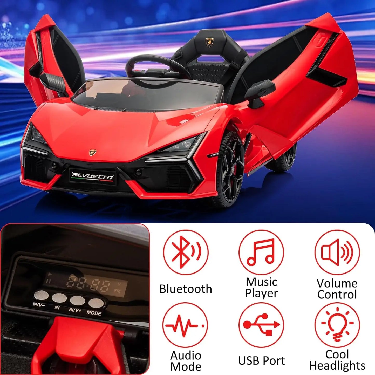 Kids Licensed Lamborghini  Electric Vehicle Sports Car Toy with Music/Remote Control