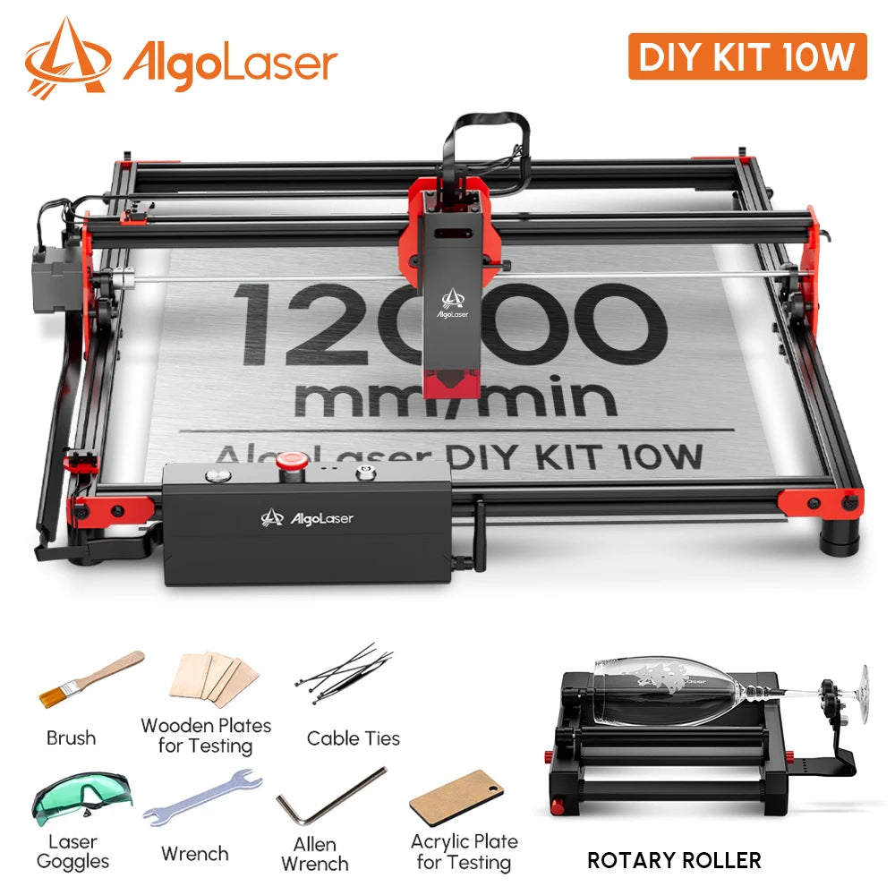 Algolaser DIY KIT 20W Powerful Laser Engraver Cutter Tools Metal Glass Wifi/PC Wood CNC Lase Engraving Cutting Machine Printer