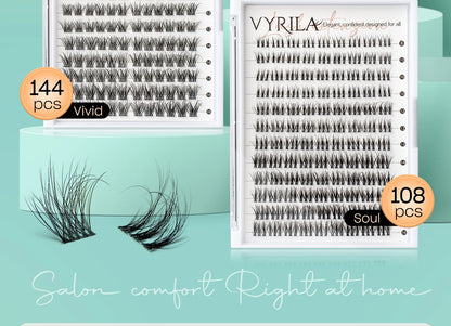 VYRILA 3D Wispy Individual Lashes Fluffy Natural 8-16mm D Curl
