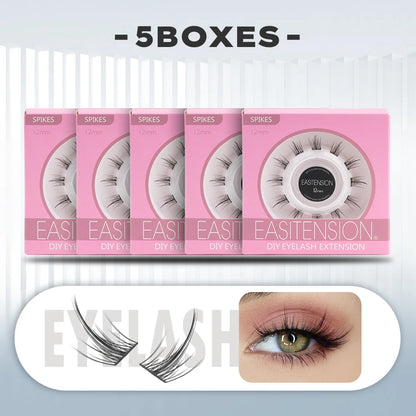 EASITENSION  9 Styles DIY Cluster Eyelash Extension Faux Mink  Natural Dovetail
