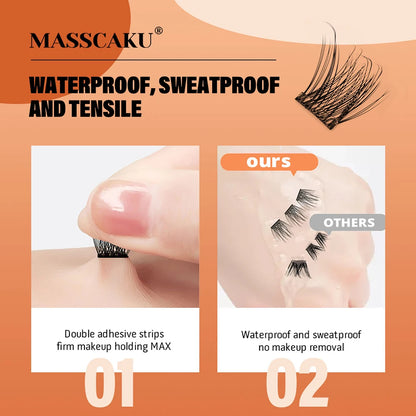 MASSCAKU Self Adhesive Cluster Lashes Glue-FreeEyelash Extension Individual Lashes
