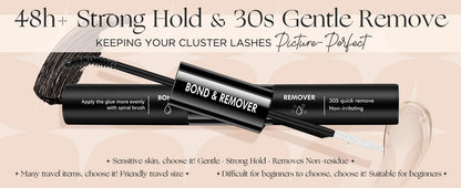 EASITENSION Glue False Eyelashes 2 In 1 Bond and Seal Lash Glue ,Waterproof Long Lasting