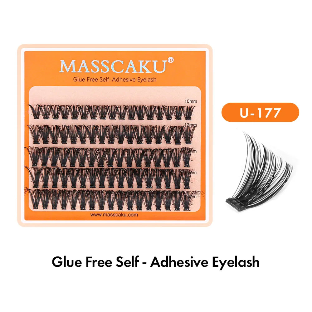 MASSCAKU Self Adhesive Cluster Lashes Glue-FreeEyelash Extension Individual Lashes