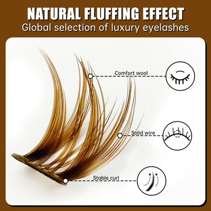 ABONNIE Dark Brown Diy Cluster Lashes 40D 60D D Curl Individual