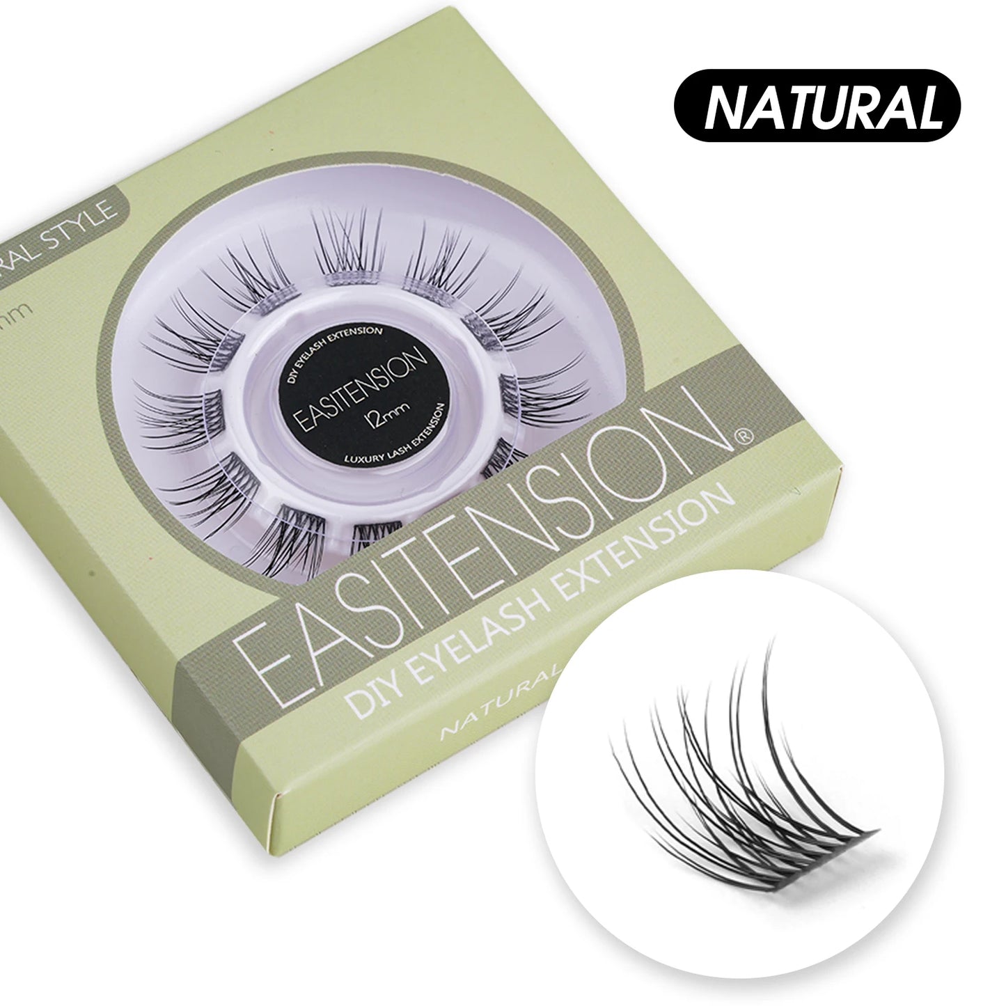 EASITENSION  9 Styles DIY Cluster Eyelash Extension Faux Mink  Natural Dovetail