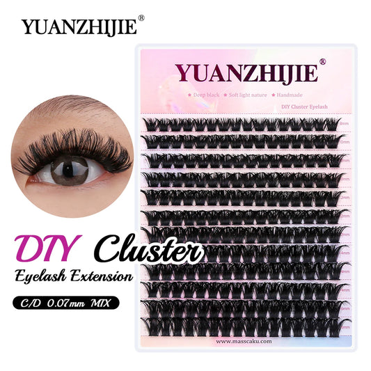 New Style 100D/120D DIY Lash Extension  Clusters Eyelash Natural  Dovetail