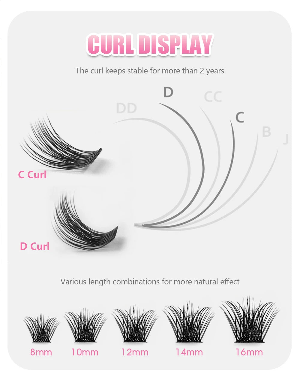 YUANZHIJIE Dramatic Eyelashes Bundles Soft Premium Mink Individual DIY Clusters Lashes