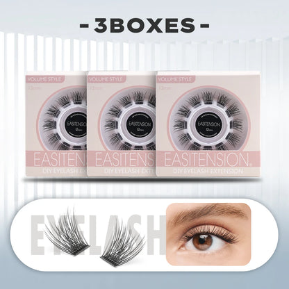 EASITENSION  9 Styles DIY Cluster Eyelash Extension Faux Mink  Natural Dovetail