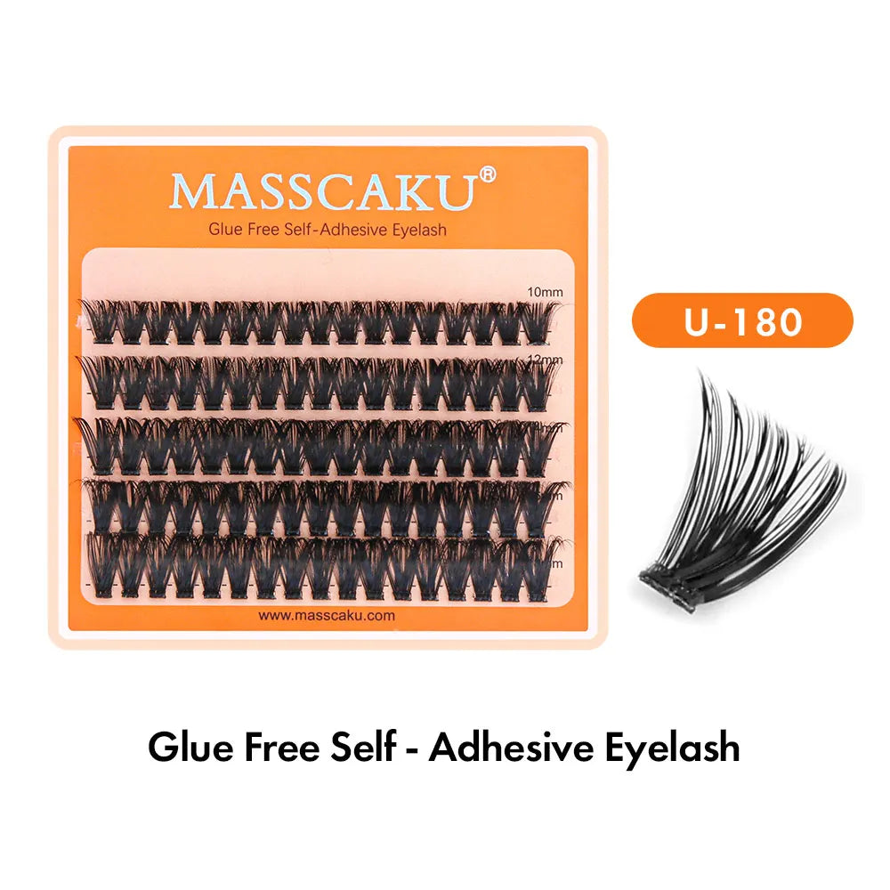 MASSCAKU DIY Self-Adhesive Cluster Lashes 5Rows/Box  Reusable