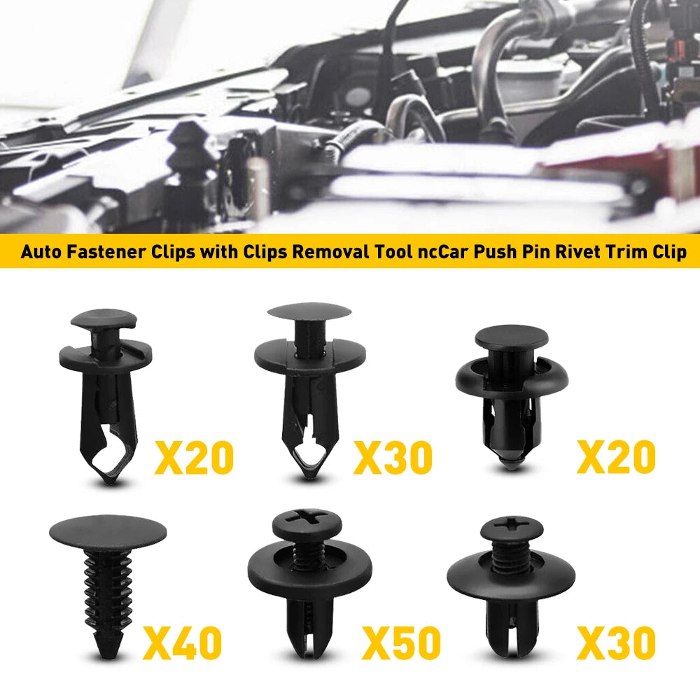 190 PCS Car Fastener Clip Kit Bumper Fender Rivet Clipsw