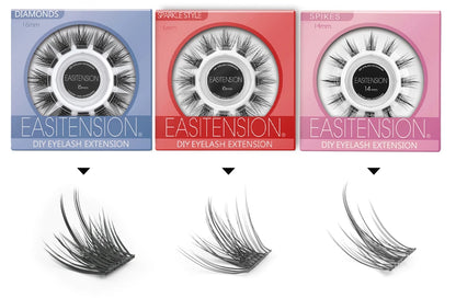 EASITENSION  9 Styles DIY Cluster Eyelash Extension Faux Mink  Natural Dovetail