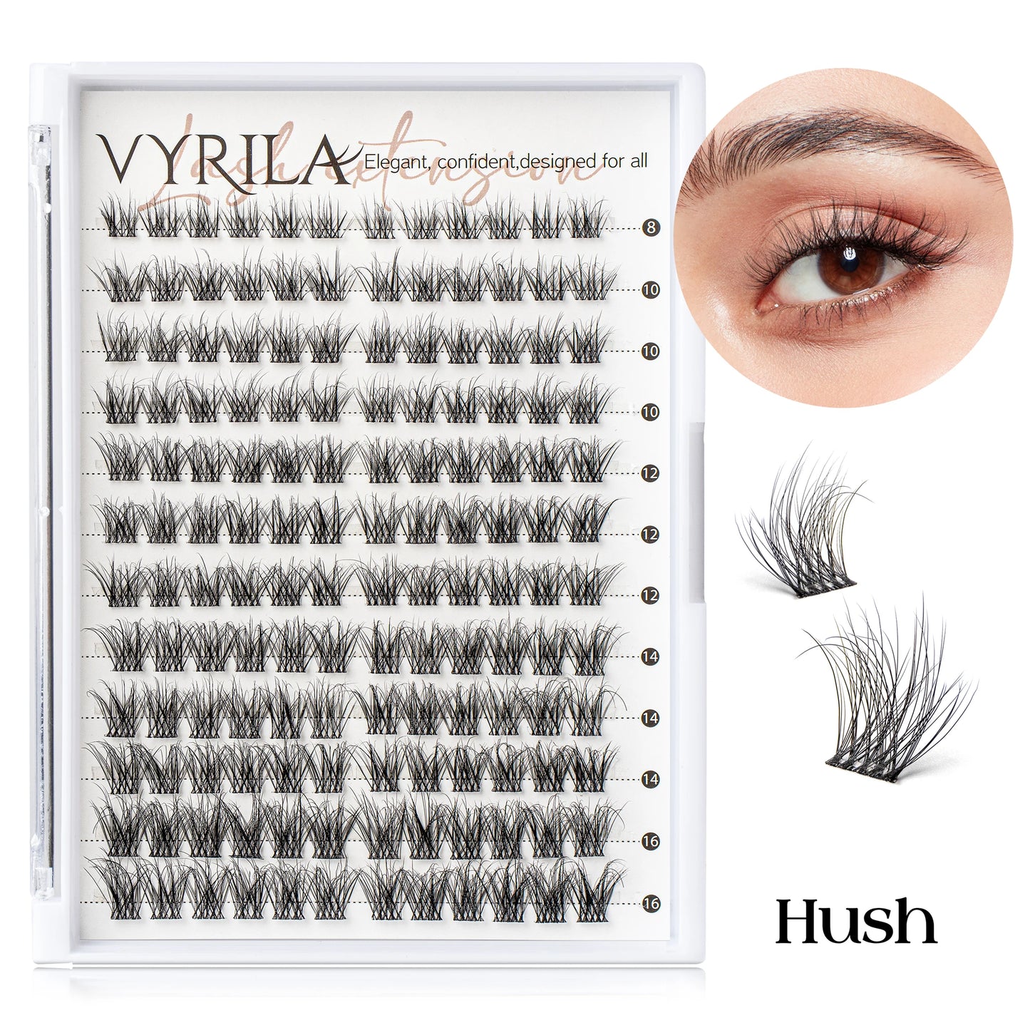 VYRILA 3D Wispy Individual Lashes Fluffy Natural 8-16mm D Curl