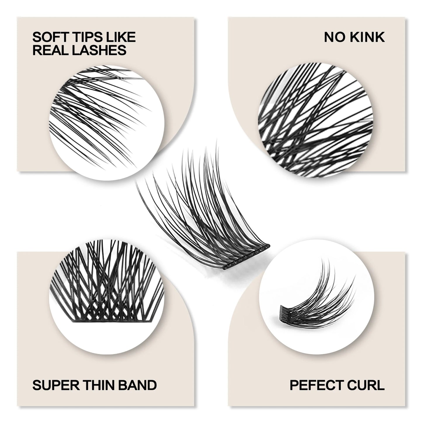 EASITENSION  9 Styles DIY Cluster Eyelash Extension Faux Mink  Natural Dovetail