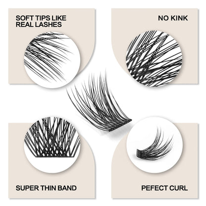 EASITENSION  9 Styles DIY Cluster Eyelash Extension Faux Mink  Natural Dovetail