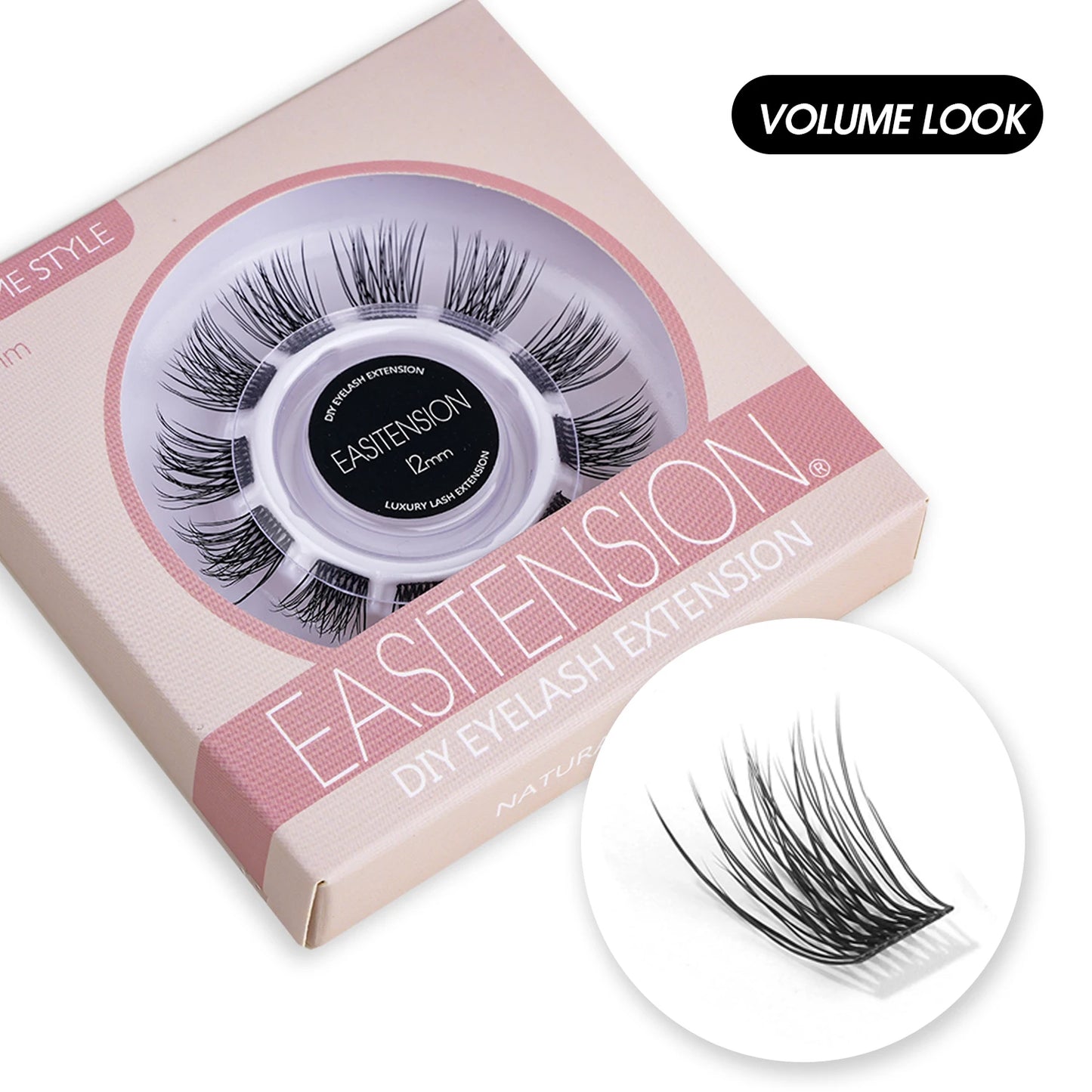EASITENSION  9 Styles DIY Cluster Eyelash Extension Faux Mink  Natural Dovetail