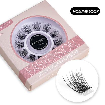EASITENSION  9 Styles DIY Cluster Eyelash Extension Faux Mink  Natural Dovetail