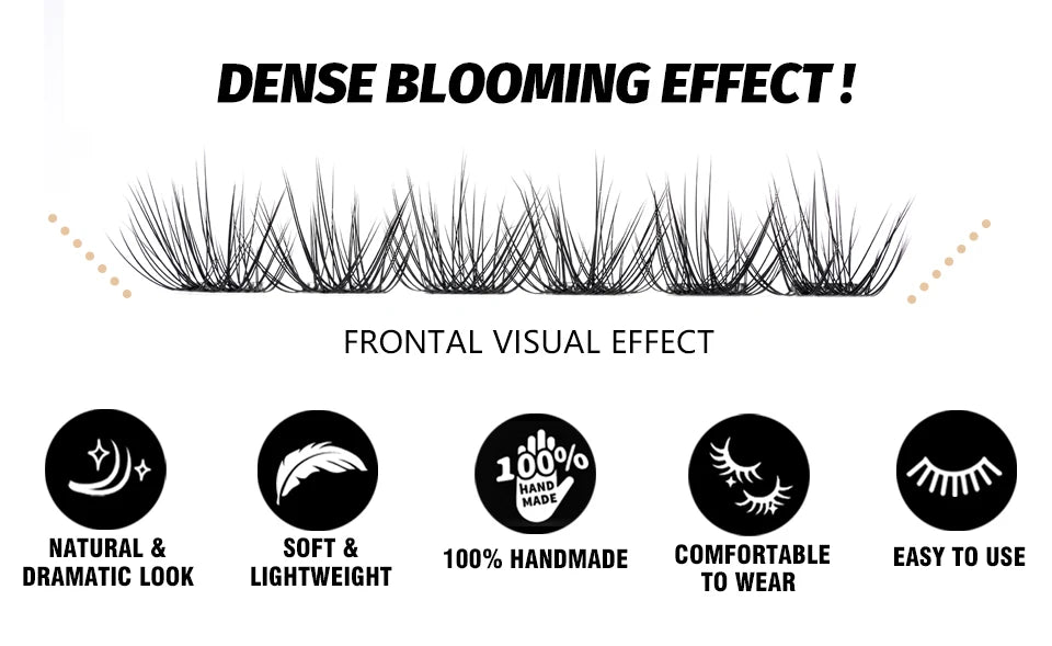 EASITENSION  9 Styles DIY Cluster Eyelash Extension Faux Mink  Natural Dovetail