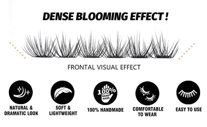 EASITENSION  9 Styles DIY Cluster Eyelash Extension Faux Mink  Natural Dovetail