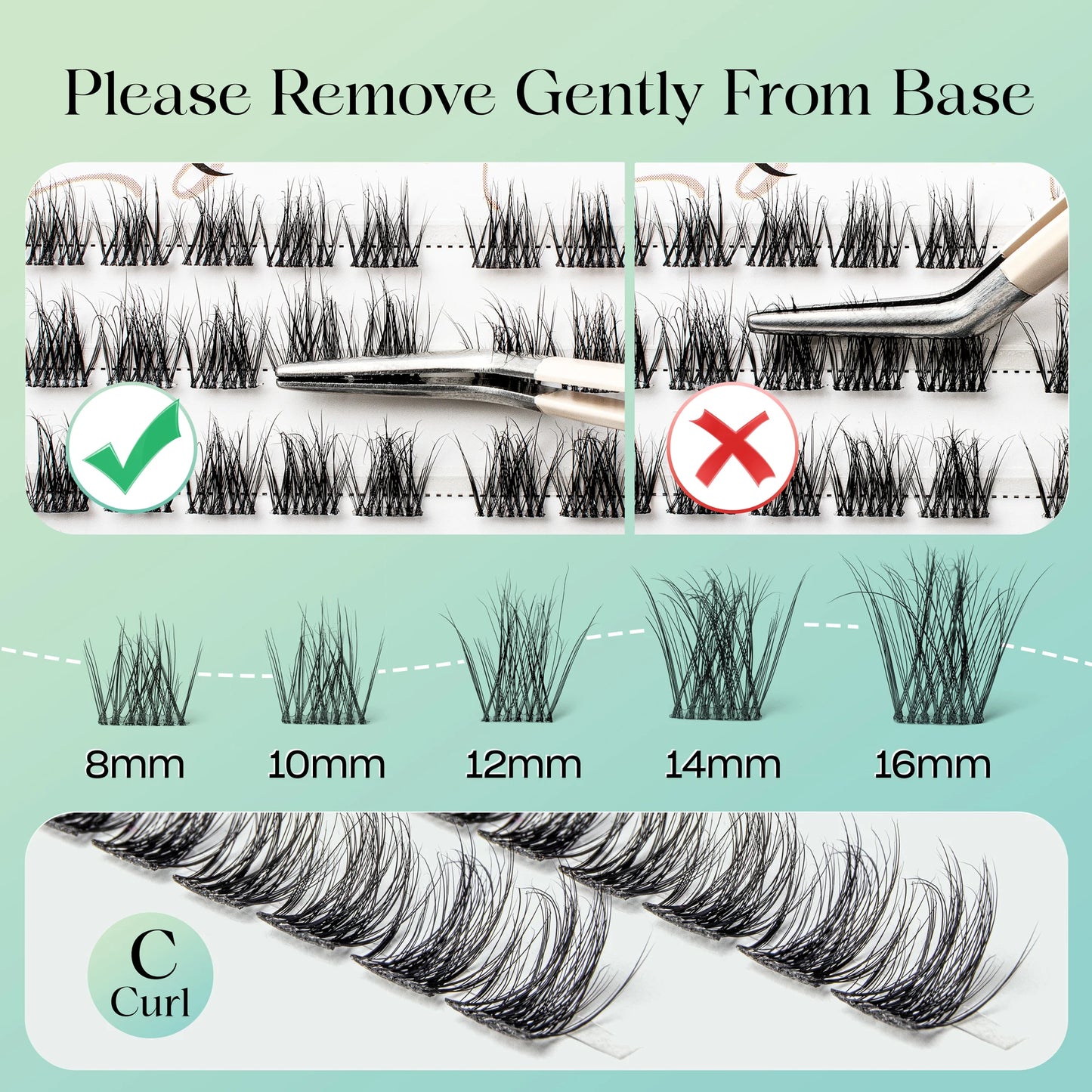 VYRILA 3D Wispy Individual Lashes Fluffy Natural 8-16mm D Curl