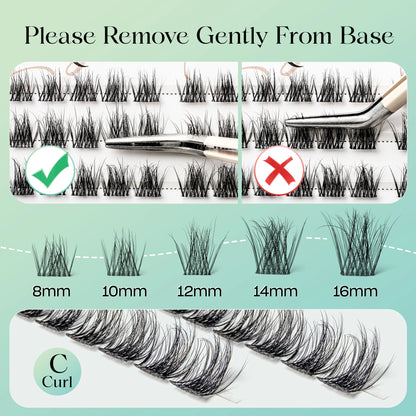 VYRILA 3D Wispy Individual Lashes Fluffy Natural 8-16mm D Curl