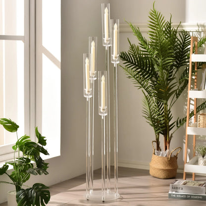 10PCS Acrylic 5 Arm Candelabra floor stand