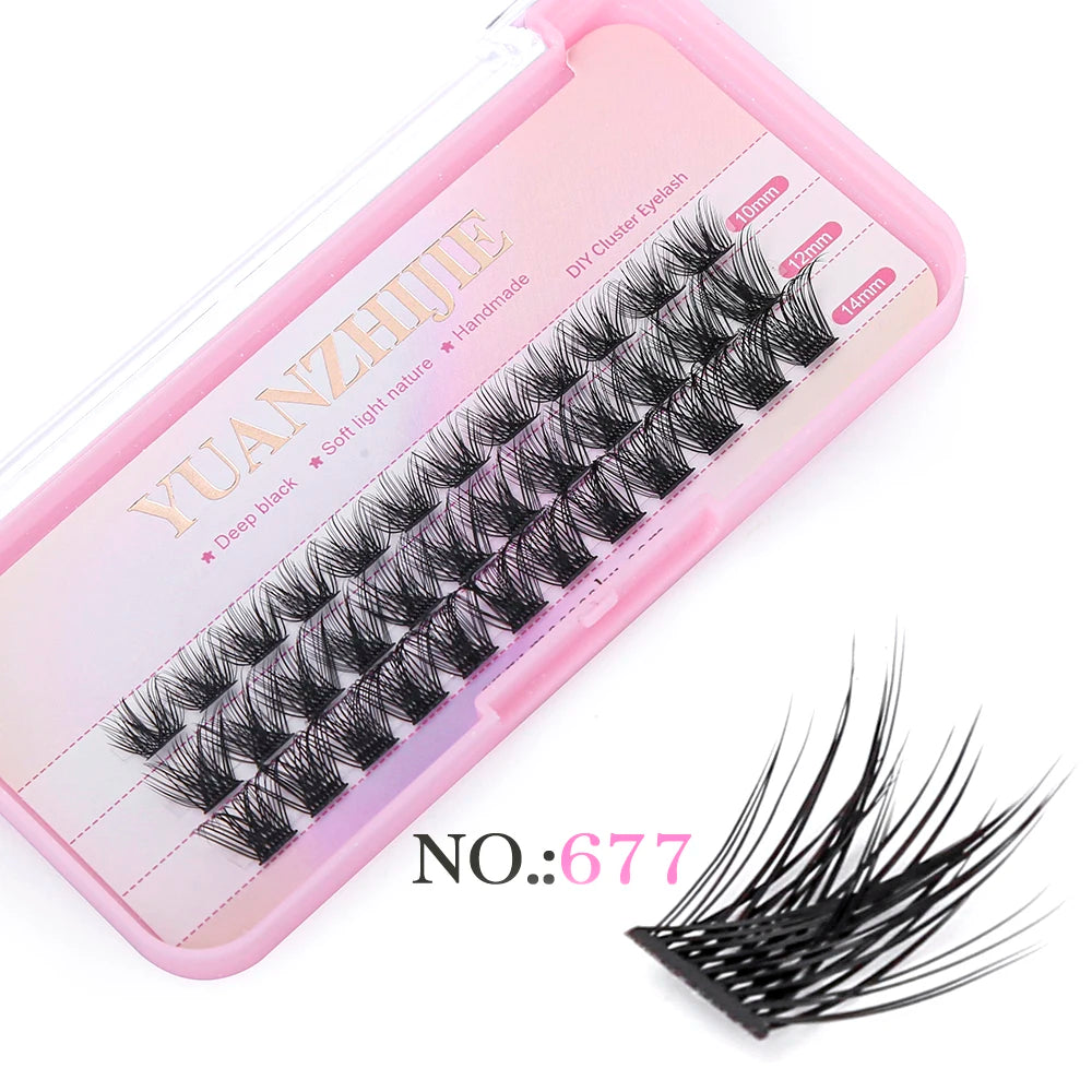 YUANZHIJIE Dramatic Eyelashes Bundles Soft Premium Mink Individual DIY Clusters Lashes