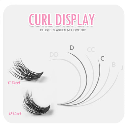ETVITE DIY Cluster Lashes Fluffy Volume Eyelash Extension Natural Bundles Individual Lashes