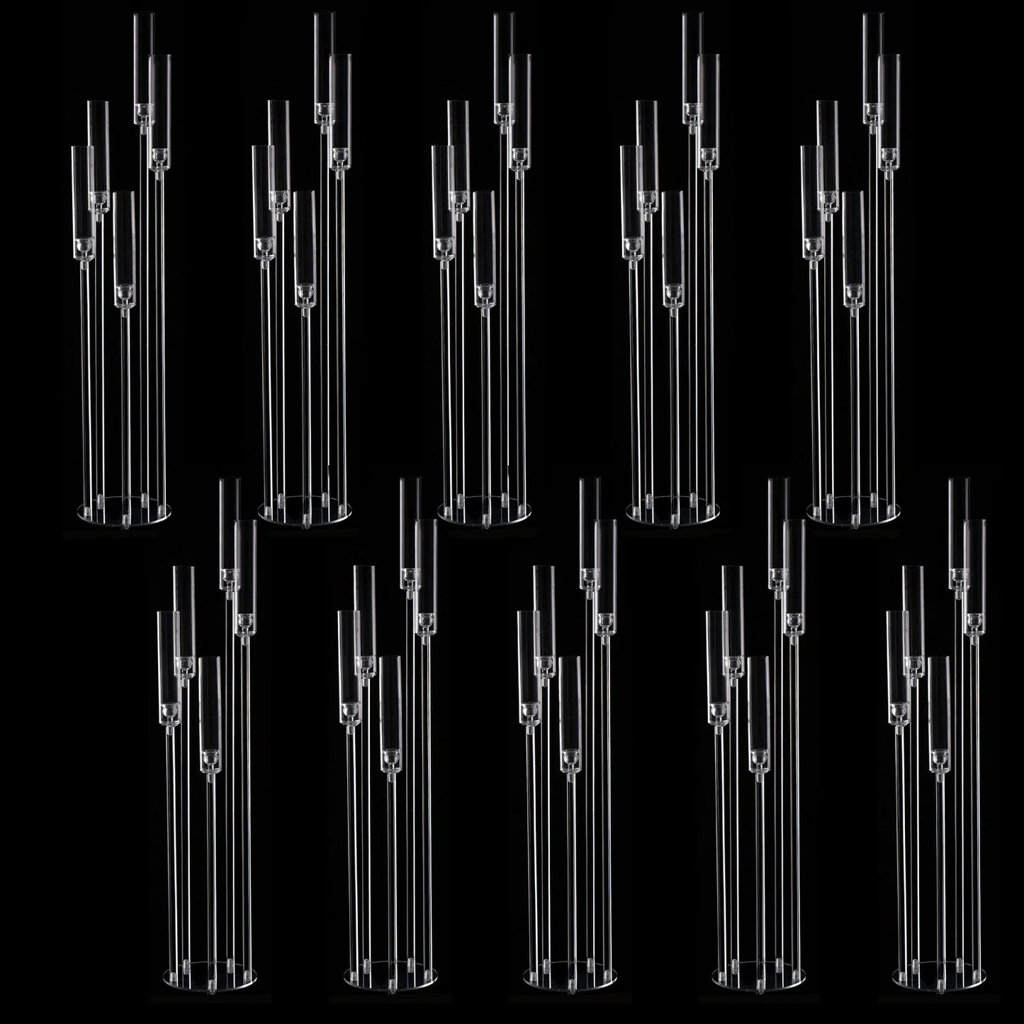 10PCS Acrylic 5 Arm Candelabra floor stand