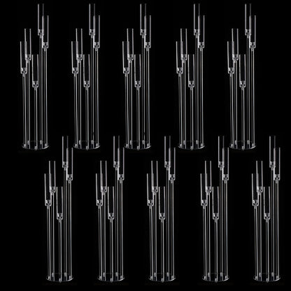 10PCS Acrylic 5 Arm Candelabra floor stand