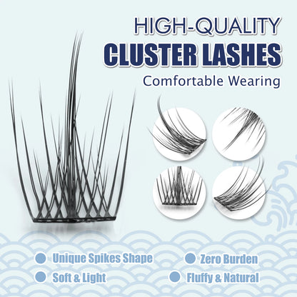 ETVITE DIY Cluster Lashes Fluffy Volume Eyelash Extension Natural Bundles Individual Lashes