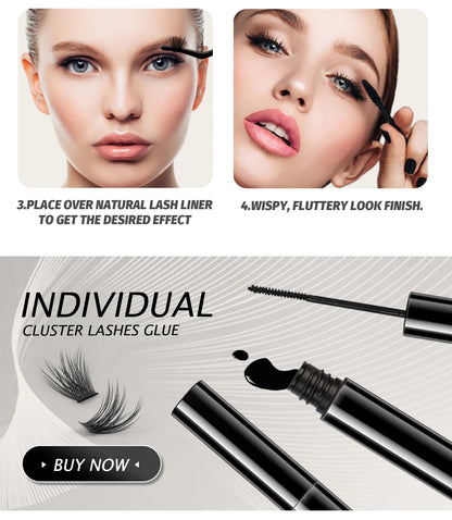 EASITENSION  9 Styles DIY Cluster Eyelash Extension Faux Mink  Natural Dovetail