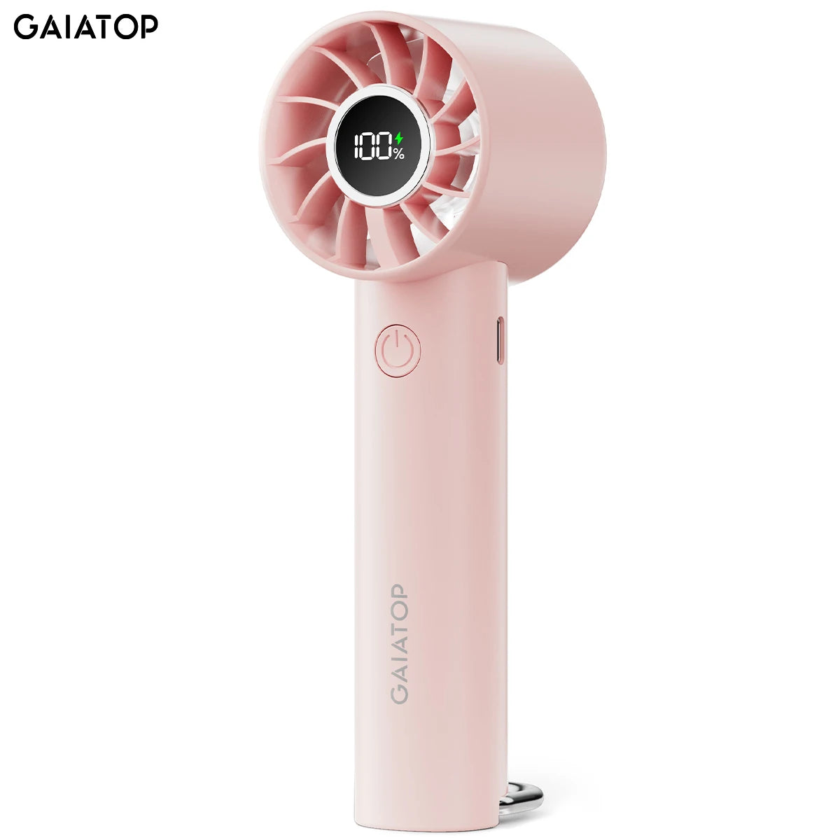 GAIATOP Portable Mini Fan, Handheld Fan with LED Display & Flashlight, 3 Speeds 2000mAh USB Rechargeable Battery Fan