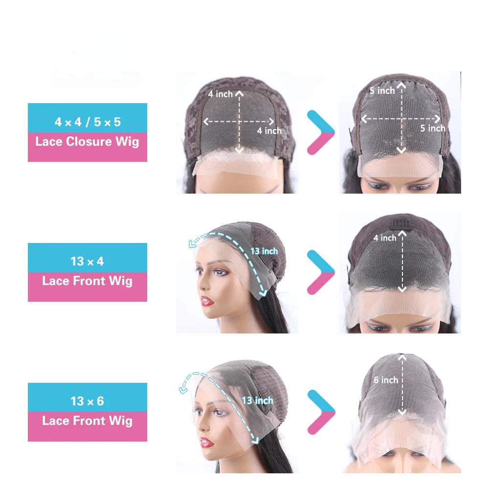 13x4 13x6 Straight Lace Front Wig Brazilian