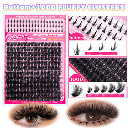 6 Boxes Lash Cluster Extensions 30D40D50D60D80D100D & Wide Stem Lashes