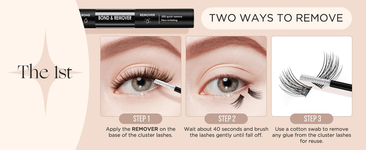 EASITENSION Glue False Eyelashes 2 In 1 Bond and Seal Lash Glue ,Waterproof Long Lasting