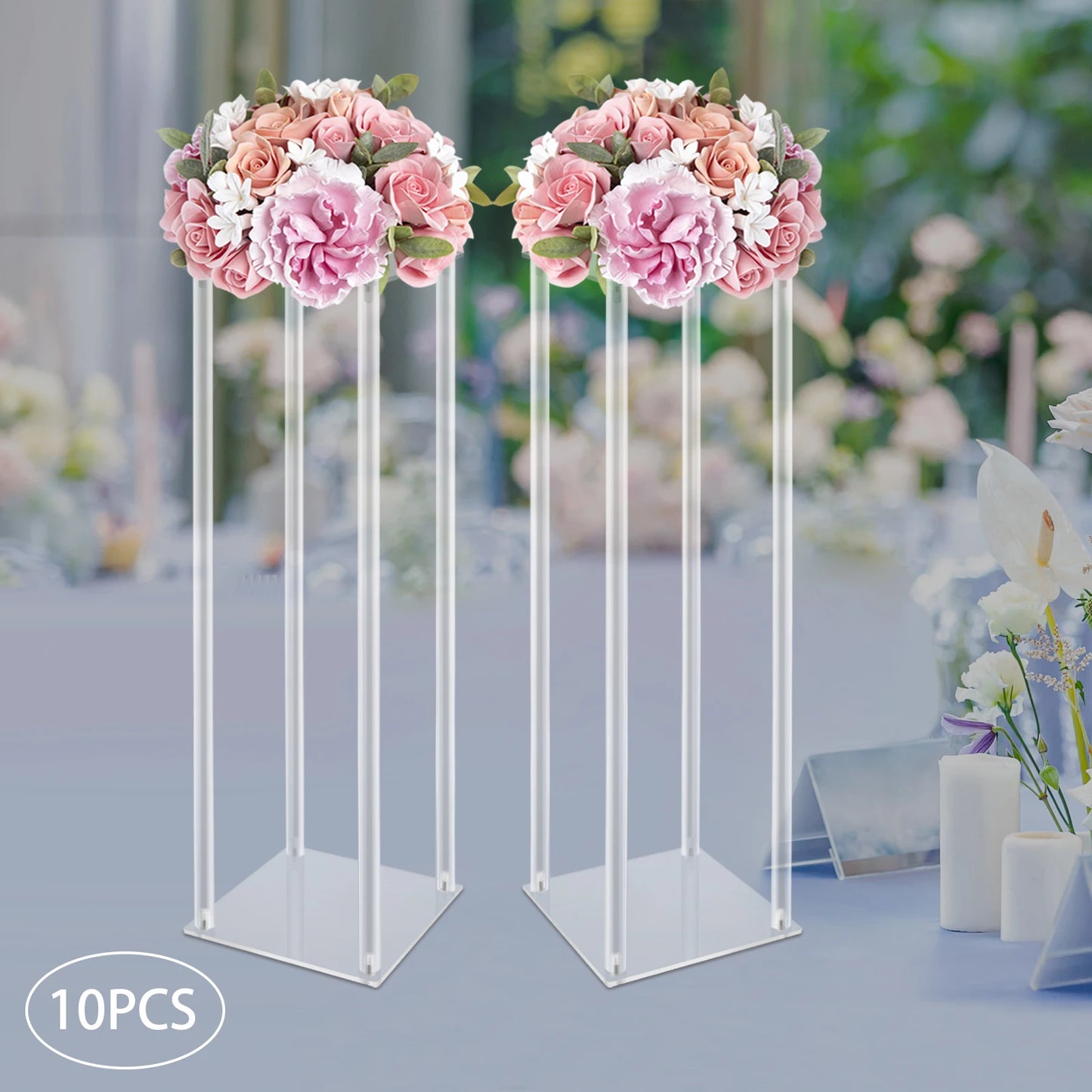 10Pcs Acrylic Vase Wedding Flower Stands