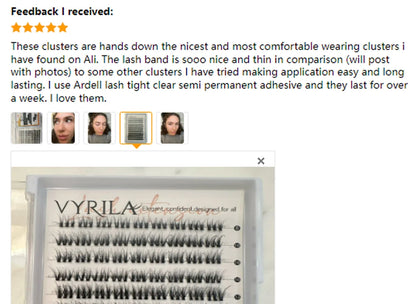 VYRILA 3D Wispy Individual Lashes Fluffy Natural 8-16mm D Curl