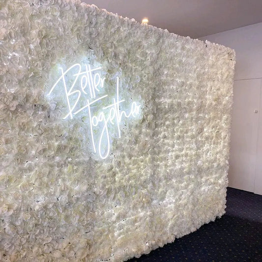White Artificial Flower Wall