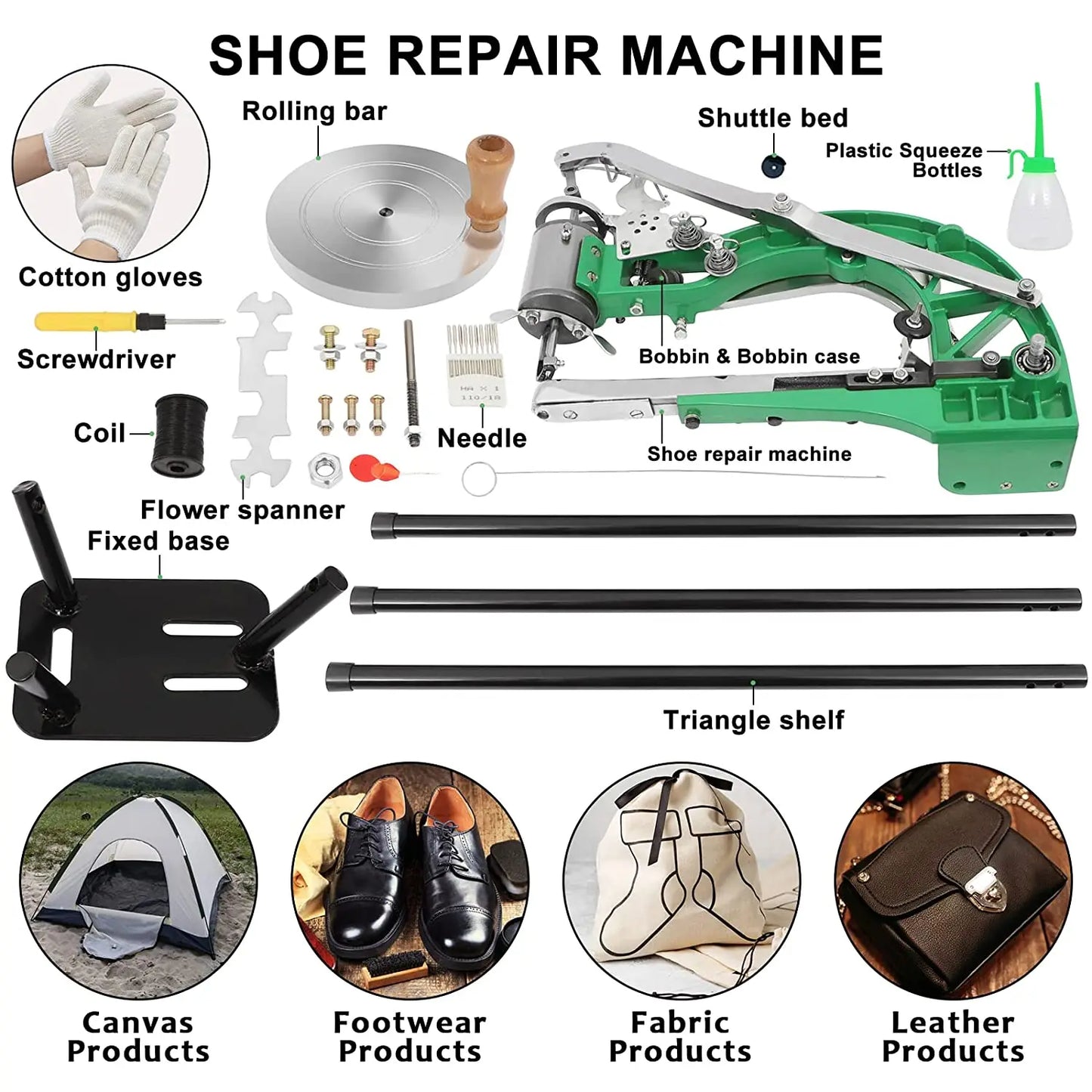 Shoe Repairing Machine Cobbler Hand Shoe Machine Manual Shoe Sewing Mending Machine For Bags Cloth Leather Goods