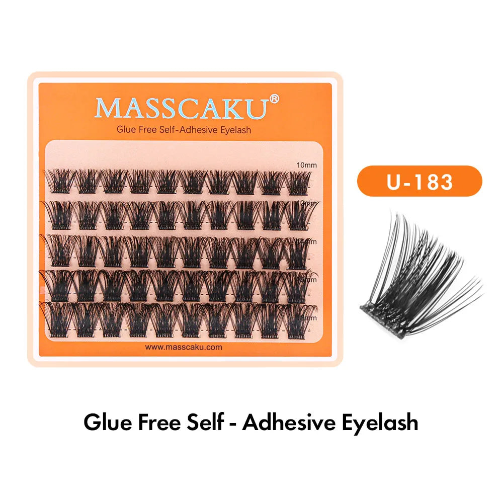 MASSCAKU Self Adhesive Cluster Lashes Glue-FreeEyelash Extension Individual Lashes