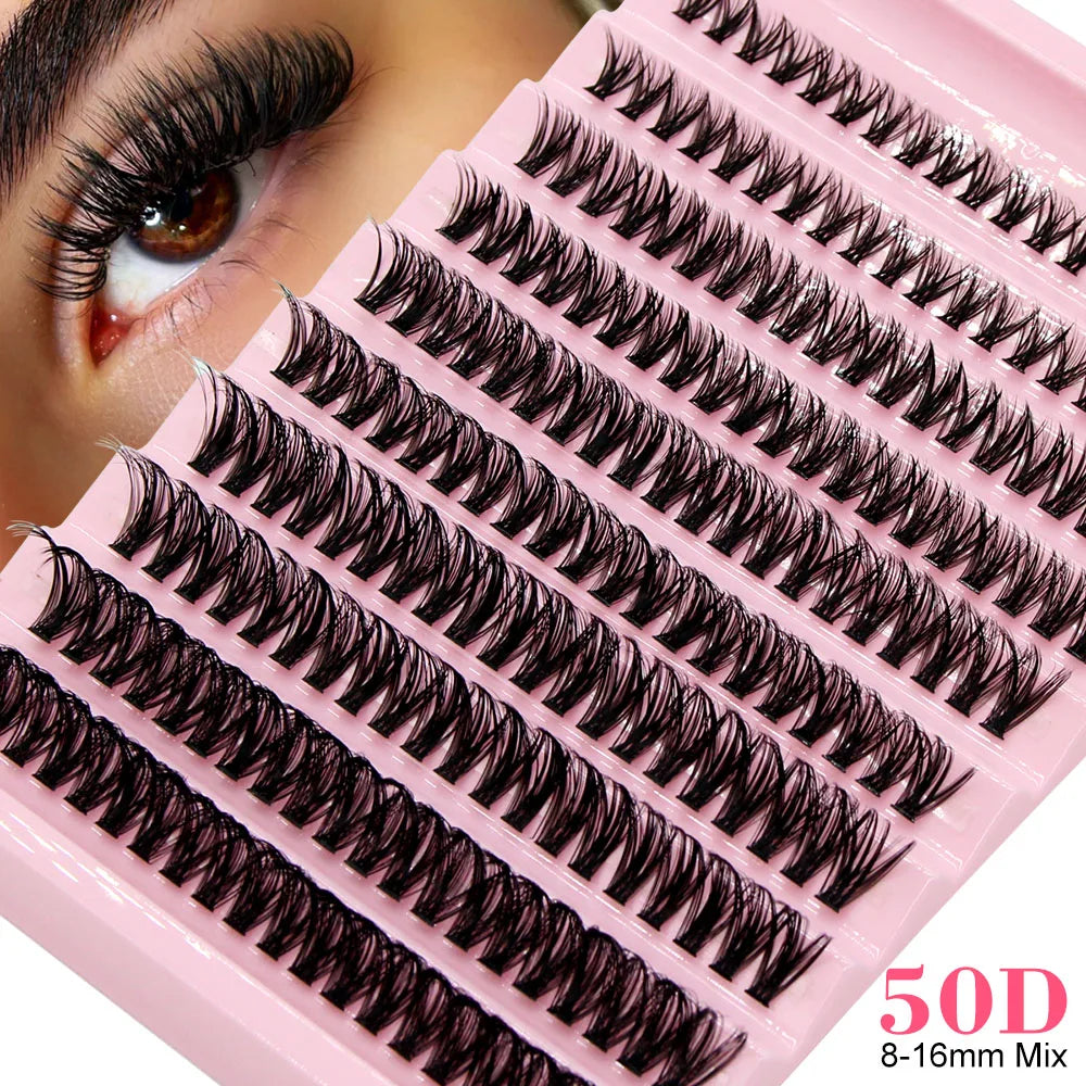 Big Capacity Super Bunch Cluster Lashes 8-16mm Mix Charm Style Eyelashes Extension