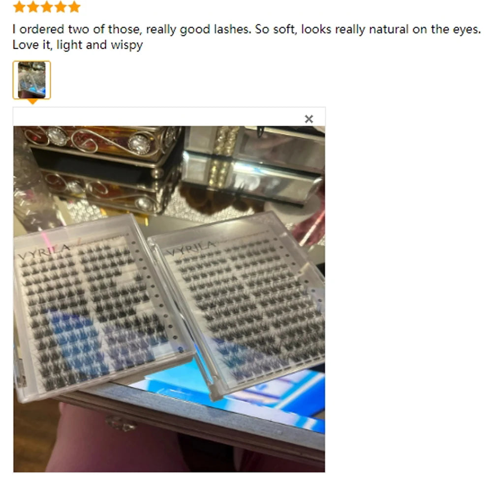 VYRILA 3D Wispy Individual Lashes Fluffy Natural 8-16mm D Curl
