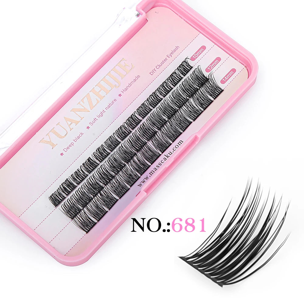 YUANZHIJIE Dramatic Eyelashes Bundles Soft Premium Mink Individual DIY Clusters Lashes
