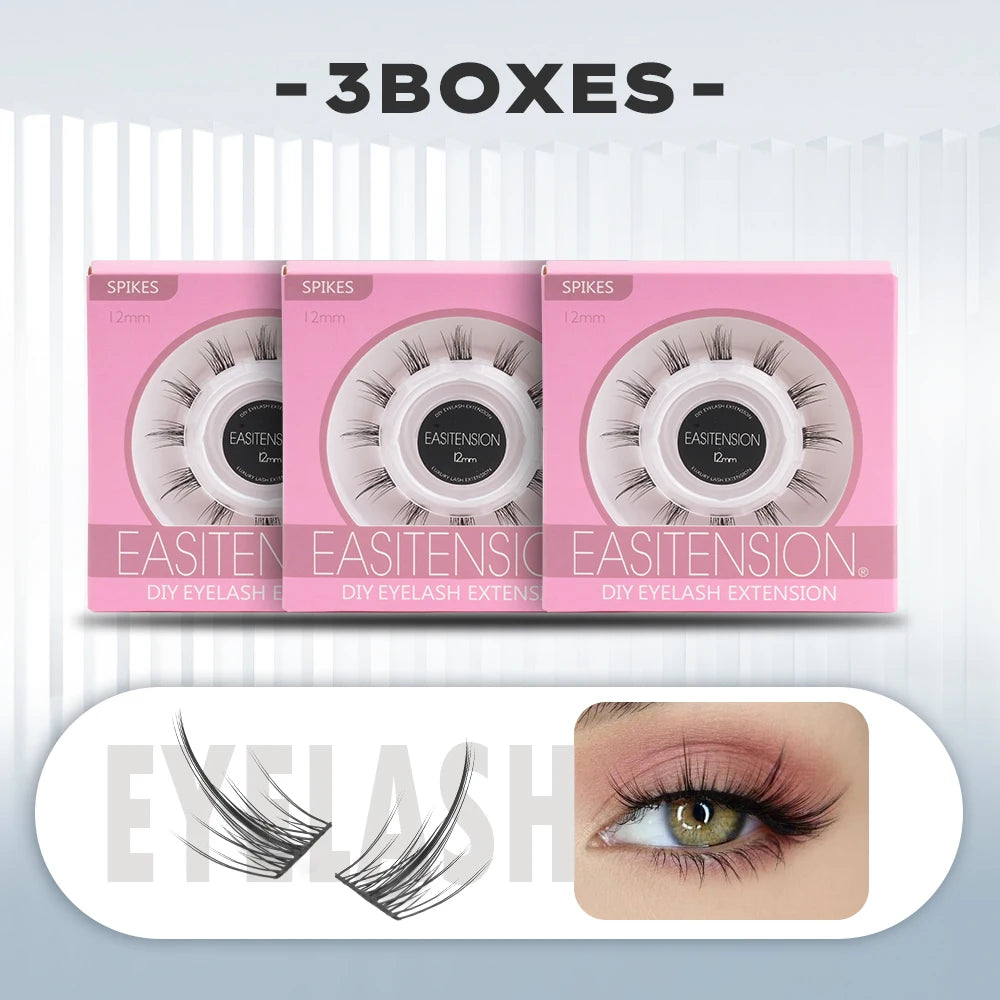 EASITENSION  9 Styles DIY Cluster Eyelash Extension Faux Mink  Natural Dovetail