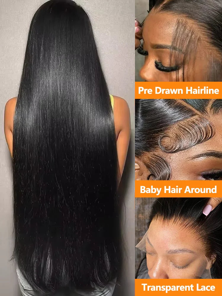 Straight 13x6 HD Black Lace Frontal Wigs