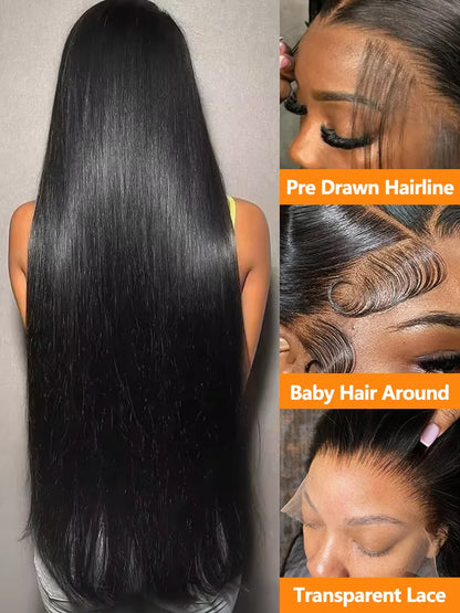Straight 13x6 HD Black Lace Frontal Wigs