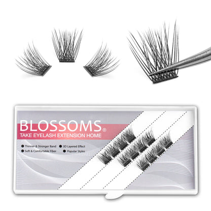 ETVITE DIY Cluster Lashes Fluffy Volume Eyelash Extension Natural Bundles Individual Lashes